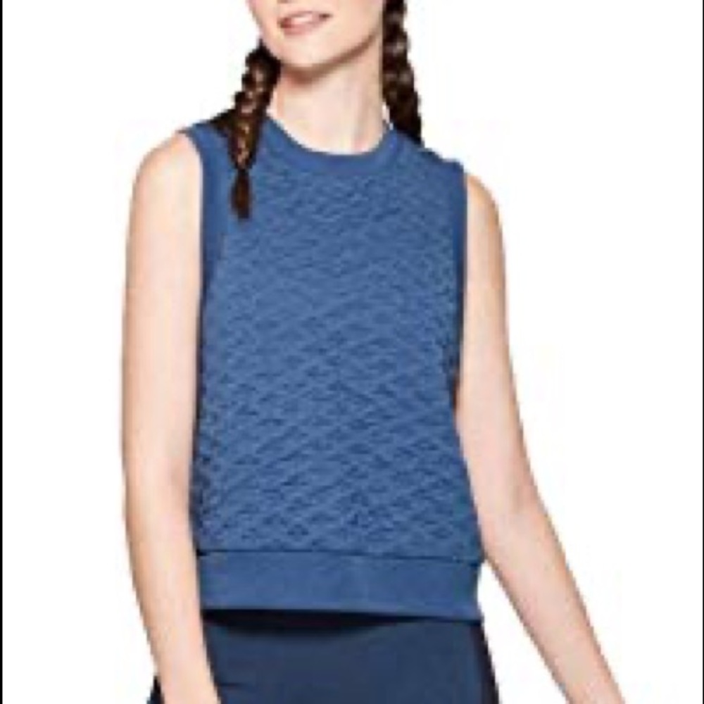 NWT JOYLAB Quilted waffle knit navy sleeveless L